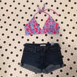 Abercrombie and Fitch New York Dark Denim Shorts